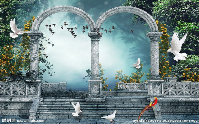 G梦幻欧式背景墙