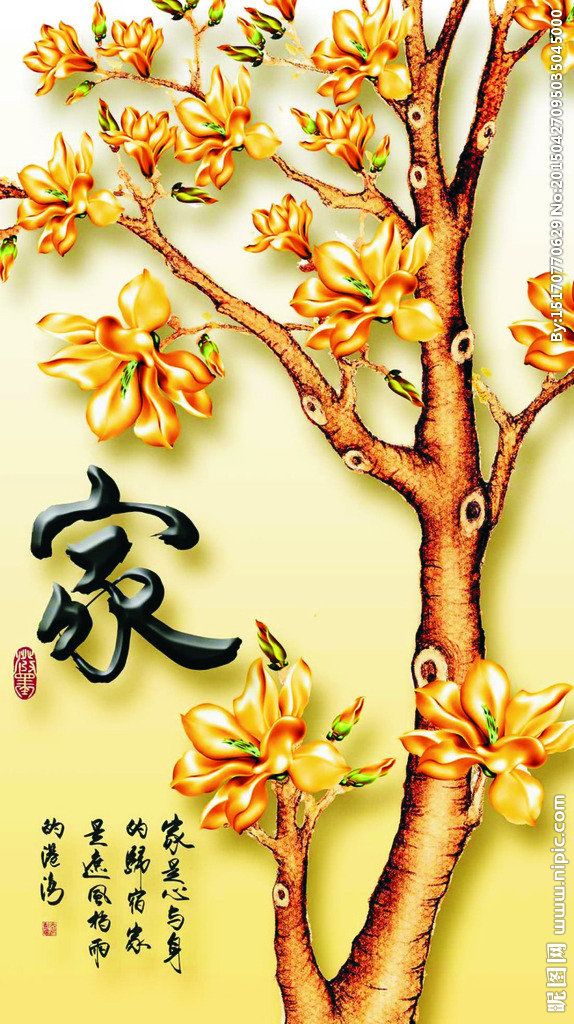 G客厅玄关玉兰花