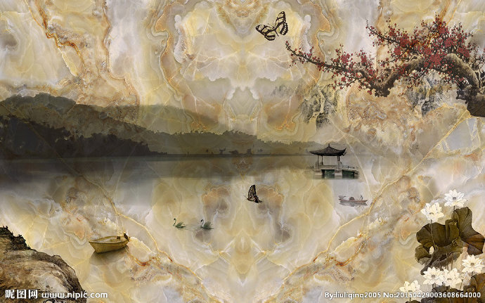 G大理石水墨画背