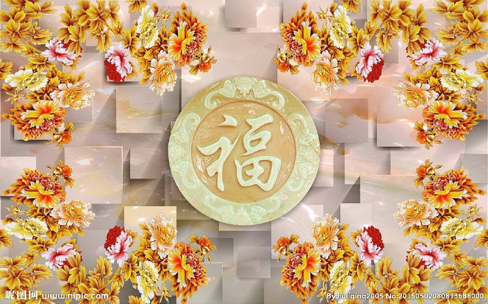 G玉福彩雕背景墙