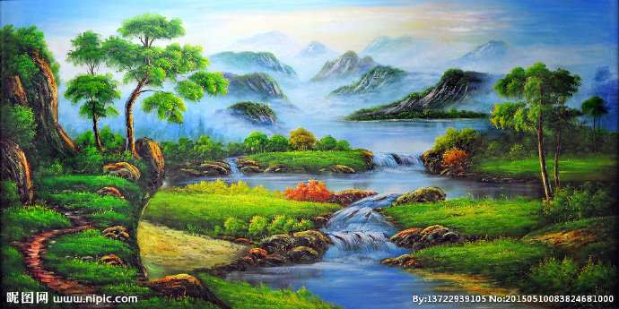 G油画风景图背景