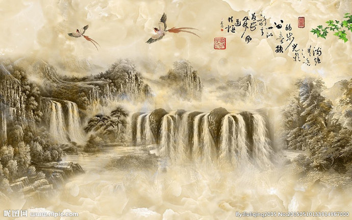 G大理石山水画背