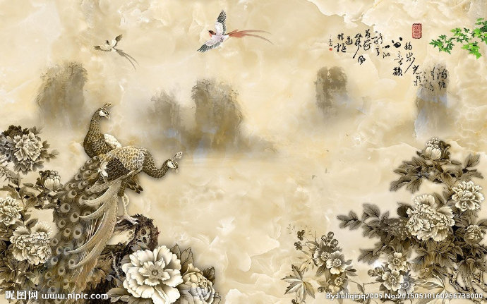 G大理石山水画背