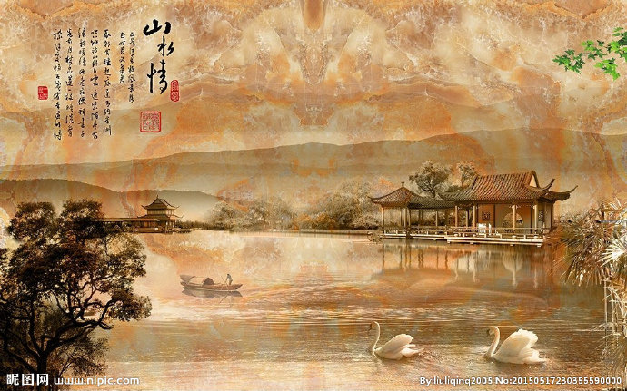 G大理石山水画背