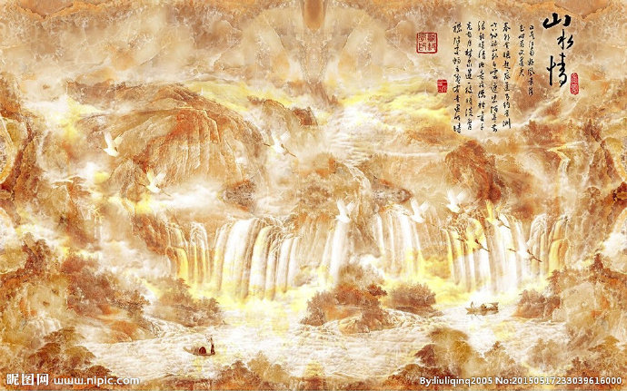 G大理石山水画背