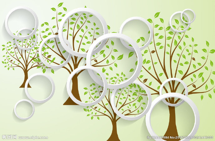G圆圈简约树背景