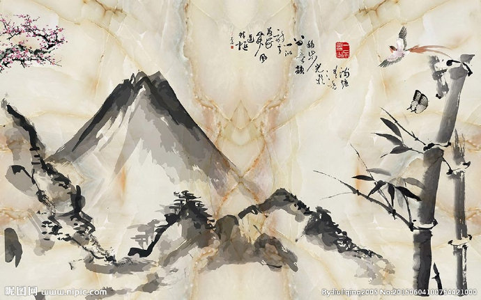 G大理石水墨画背