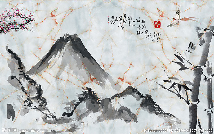 G大理石水墨画背