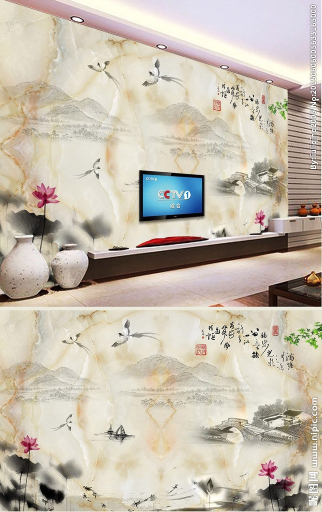 G大理石水墨画背