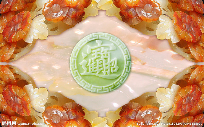G招财进宝玉雕背