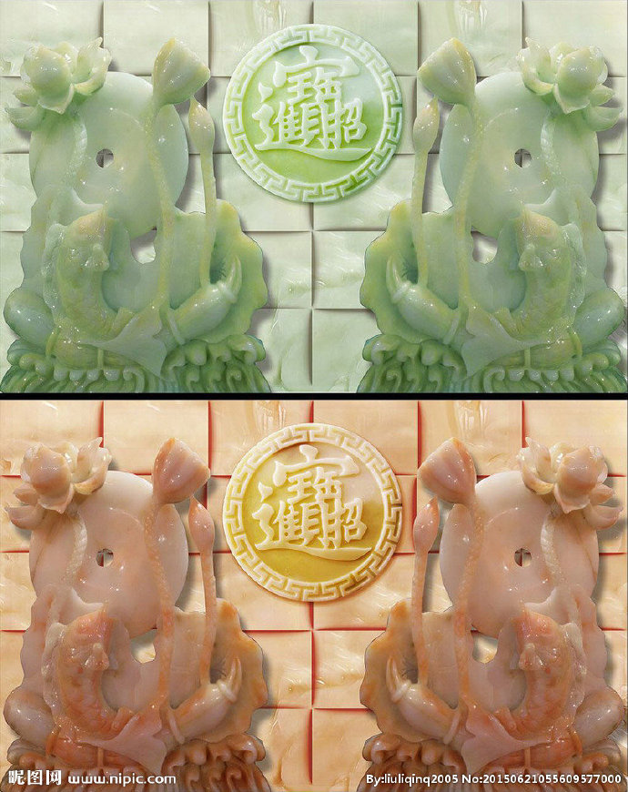 G招财进宝玉雕背