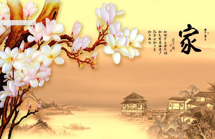 G家山水画背景墙