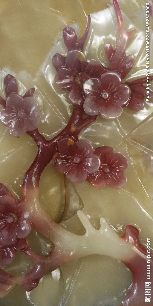 G梅花玉雕壁画背
