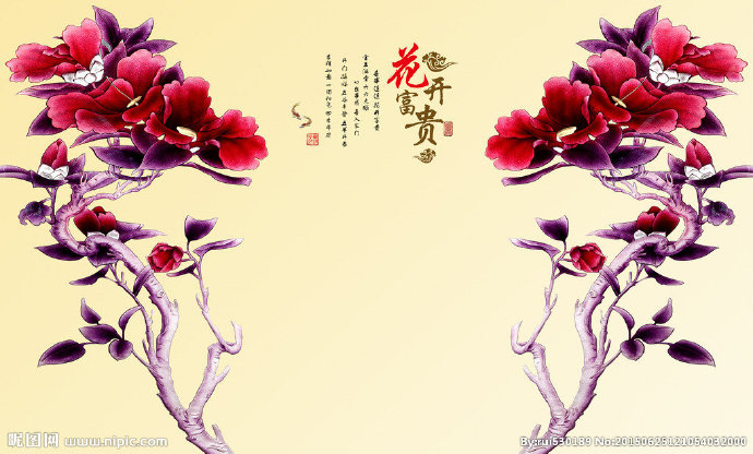 G花开富贵红牡丹