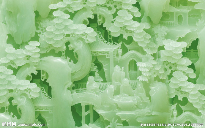 G山水画玉雕背景