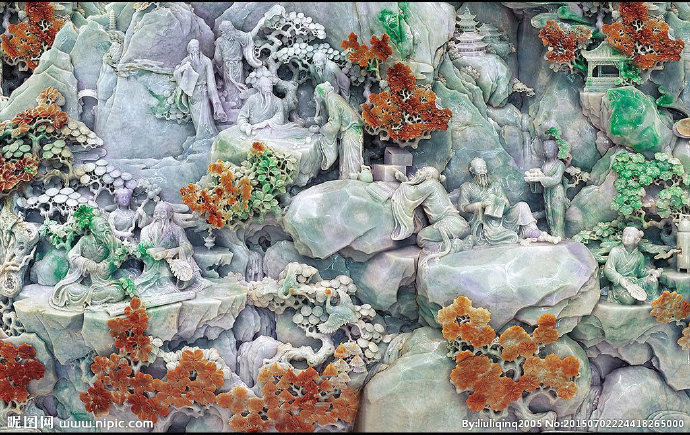 G山水画玉雕背景