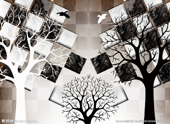 G矢量枯树背景墙