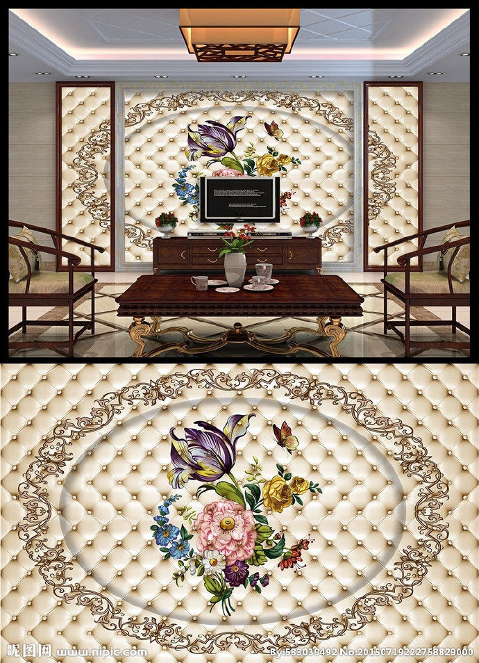 G欧式花纹皮雕背