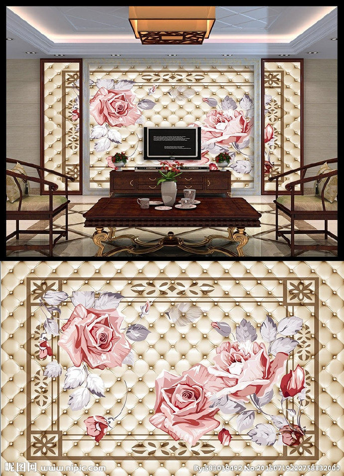 G欧式花纹皮雕背