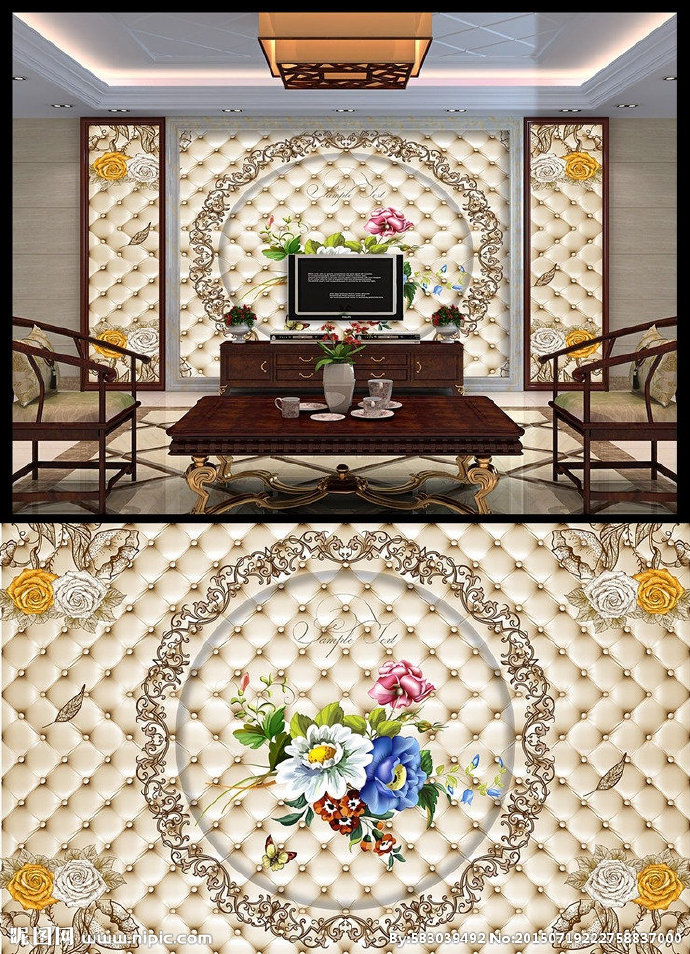 G欧式花纹皮雕背