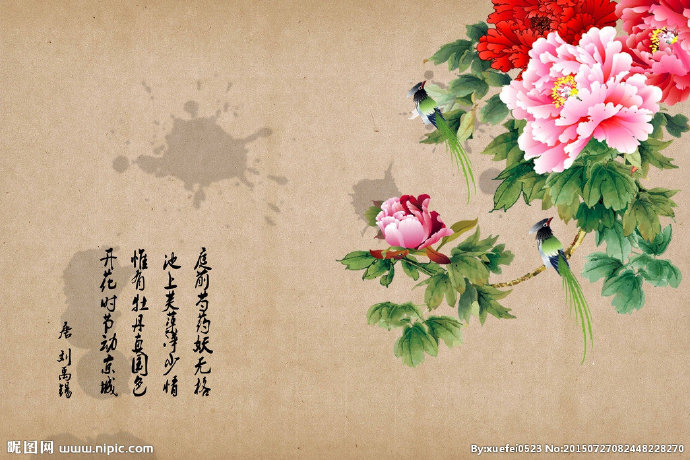 G牡丹背景墙背景