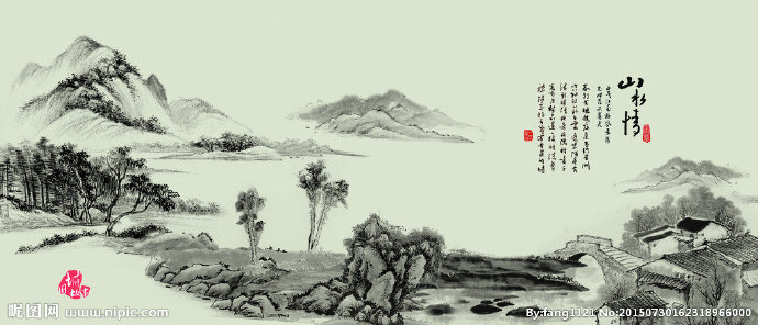 G山水背景墙背景