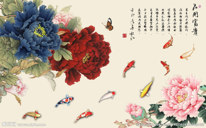 G牡丹花电视背景