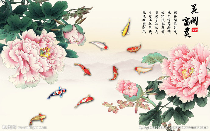 G富贵牡丹背景墙