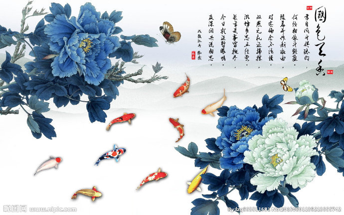 G蓝牡丹电视背景