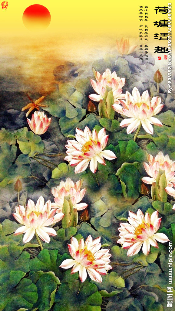 G钻石画十字绣荷