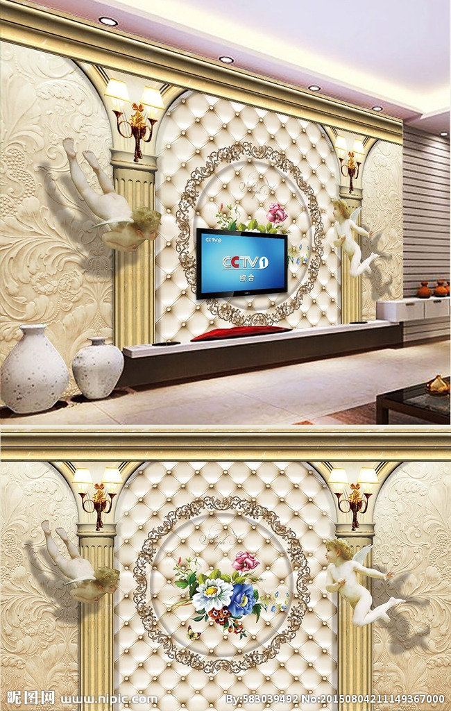 G罗马柱子欧式花