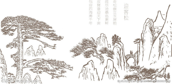 G迎客松矢量图背