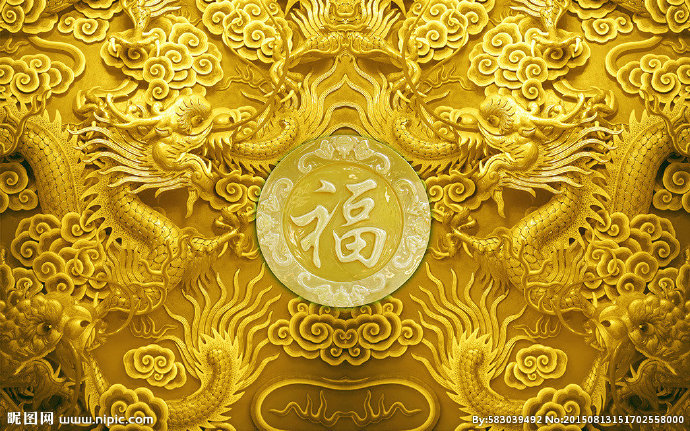 G玉福龙浮雕背景
