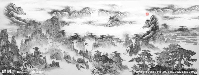 G水墨山水背景墙