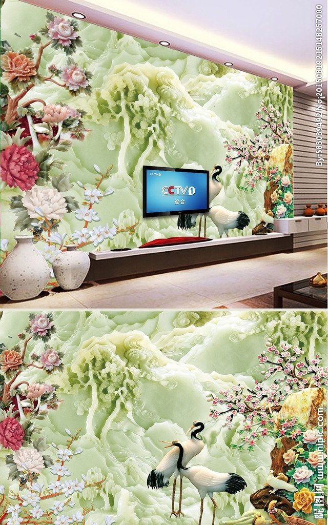 G山水画玉雕背景