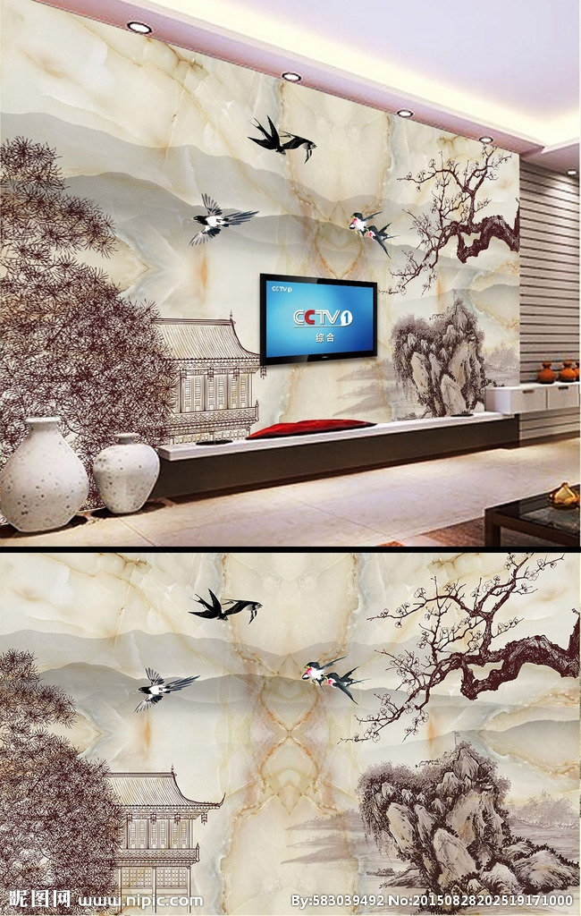 G大理石水墨画背