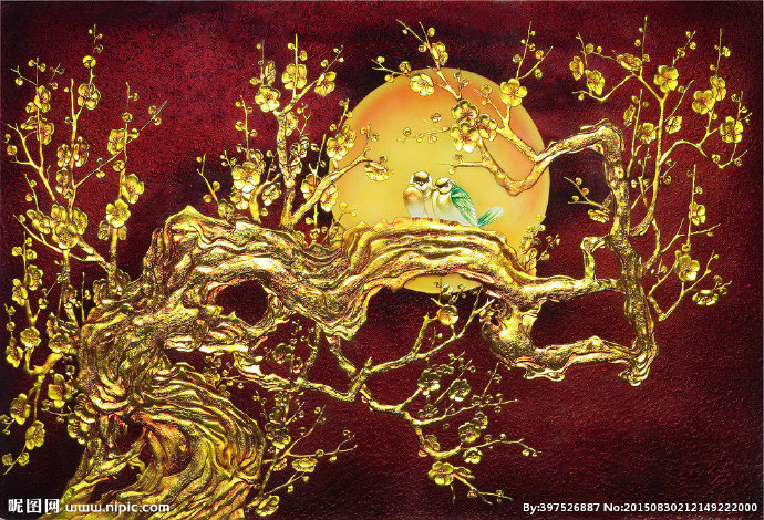 G金色梅花背景墙
