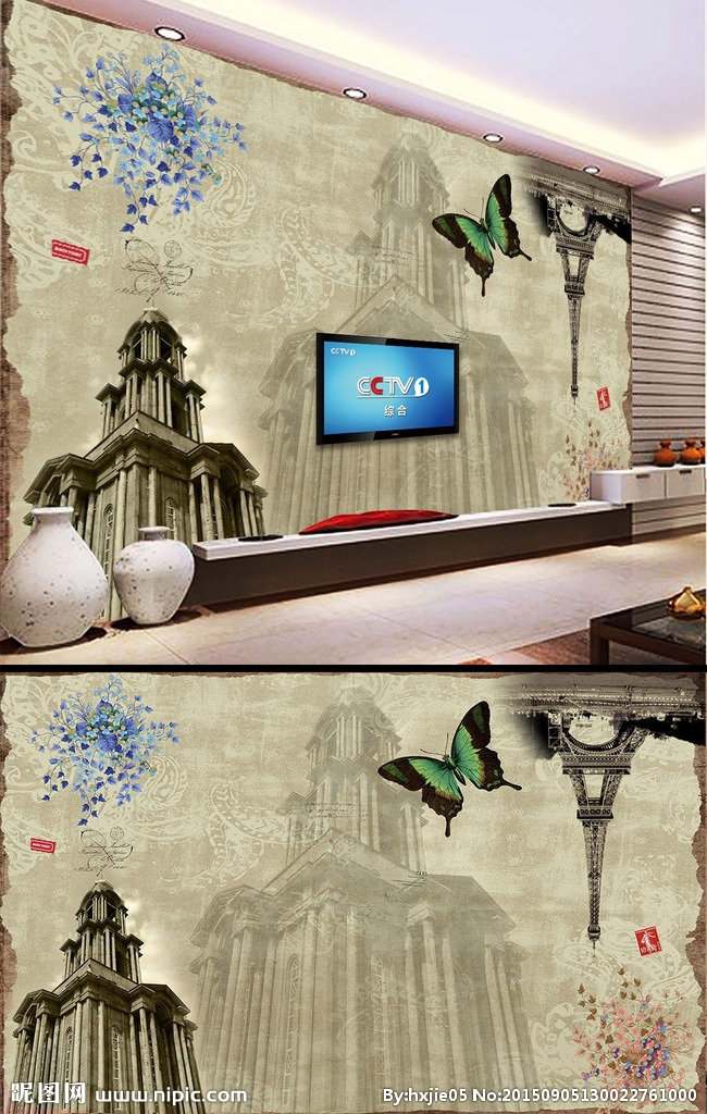 G复古风背景墙背