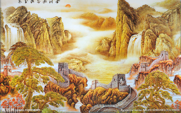 G日出泰山背景墙