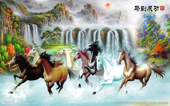 G八马山水图背景