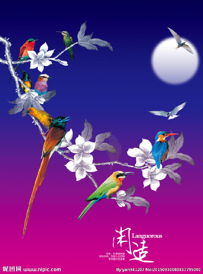 G花鸟单页背景墙