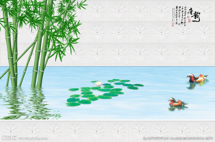 G现代简约3d竹