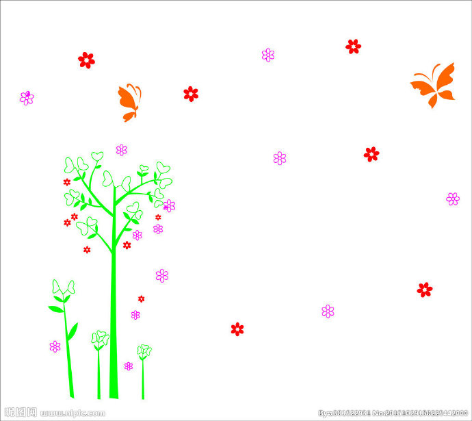 G蝴蝶树背景墙蝴