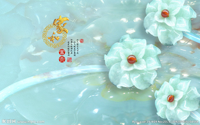 G玉雕玉如意背景