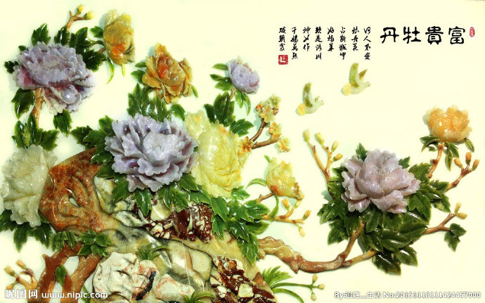 G富贵牡丹背景墙