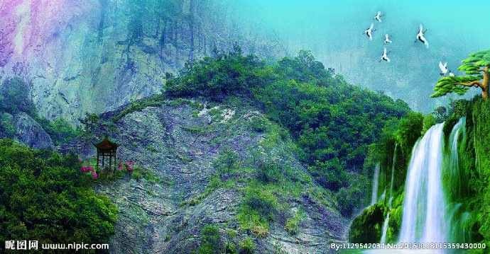 G山水画背景墙背