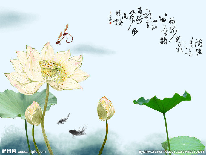G荷花背景墙莲花