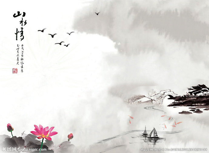 G水墨画背景墙背