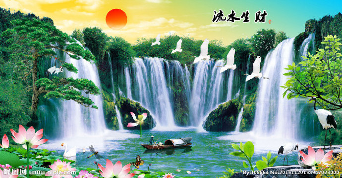 G流水生财背景墙