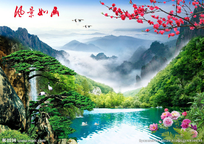 G风景如画背景墙